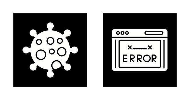 virus y error código icono vector