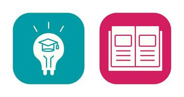 Light Bulb and Ebook Icon vector