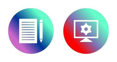 escribir realimentación y computadora ajustes icono vector