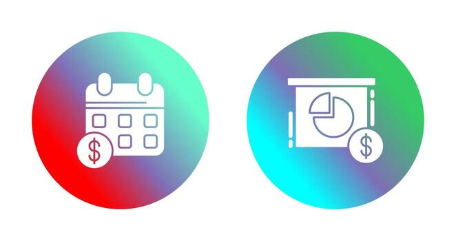 Calendar and Pie Chart Icon vector