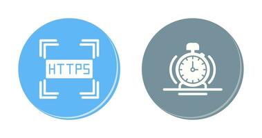 Https and Alarm Icon vector