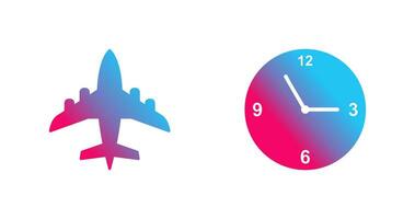 Aeroplane and time  Icon vector