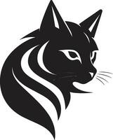 Whiskered Elegance Vectorized Cat Emblem vector