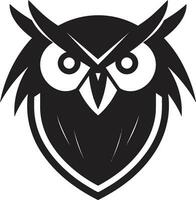 Black Owl Logo Mark Enchanted Forest Owl Design vector