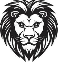 Ferocious Beauty A Black Vector Lion Emblem On the Prowl Black Lion Logo Icon Excellence