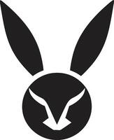 Abstract Black Bunny Monogram Sleek Rabbit Silhouette Design vector