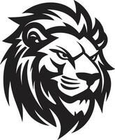 Regal Roar The Lion Icon in Black Vector Logo Elegant Hunter A Black Vector Lion Emblem