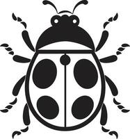 Iconic Intrigue Unveiled The Ladybugs Emblematic Profile in Shadows Eyes of Symmetry The Monochrome Ladybugs Timeless Badge vector