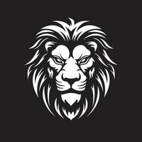 Lion Emblem Elegance in Monochrome Vector Design Ink Black Lion A Symbol of Strength and Grace