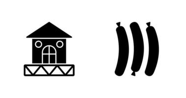 House and Hot Sausage Icon vector