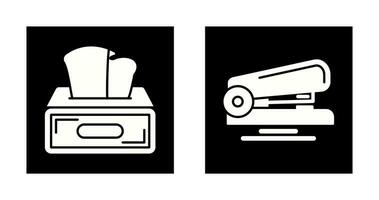 Tissue Box and Stapler Icon vector