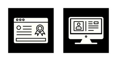 Online Certificate and Profile Icon vector