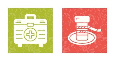 First Aid Kit and Bollard Icon vector