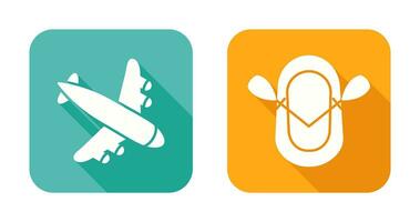 Landing Airplane and Dinghy Icon vector