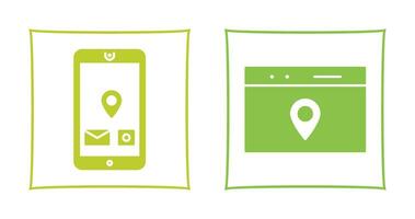 mobile application and location web advertising Icon vector
