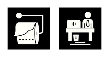 Tissue Roll and Worker Icon vector