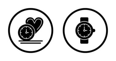 Love and Wrist Watch Icon vector