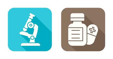 Microscope and Pill Icon vector