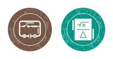 eléctrico circuito y fórmula icono vector