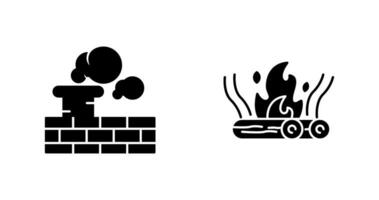 Chimney and Bonfire Icon vector