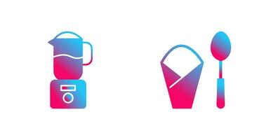 blender and spoon  Icon vector