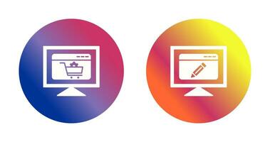 e commerce setting and edit webpage Icon vector