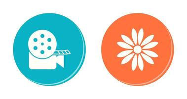 video reel and flower Icon vector