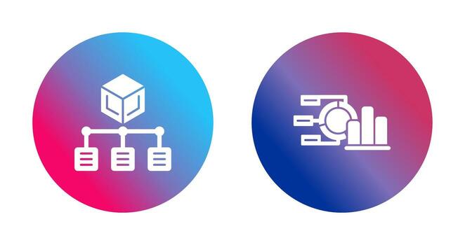tarta gráfico y distribución icono vector