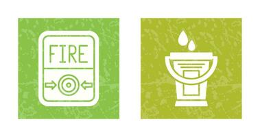 Fire Button and Water Bucket Icon vector