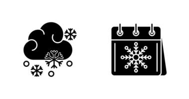 Snowy and Calender Icon vector