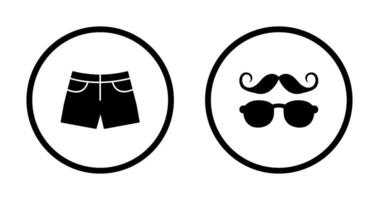 hipster estilo y pantalones cortos icono vector