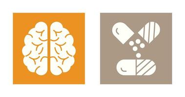 Brain and Capsule Icon vector