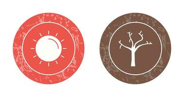 Sun and Tree Icon vector