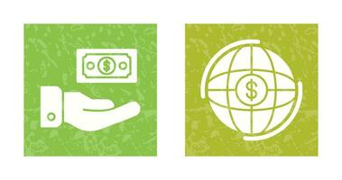 Money and Globe Icon vector