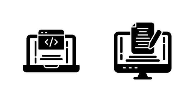Coding and Note Icon vector
