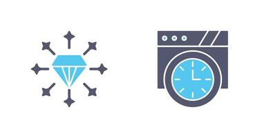 diamante y pared reloj icono vector