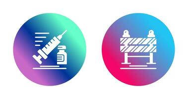 Syringe and Road Blockade Icon vector