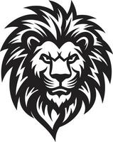 Artistic Dominance Black Lion Emblem Monochrome Monarch Lion Icon in Black vector