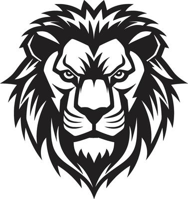 Elegant Ferocity The Black Lion Icon Excellence Majestic Hunter A Vector Lion Logo Design