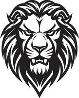 Savage Majesty A Black Lion in Vector Form Dark Beauty Captivating Lion Icon in Vector