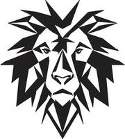 Elegant Dominance Black Lion Icon Design Pouncing Power Lion Logo Excellence vector