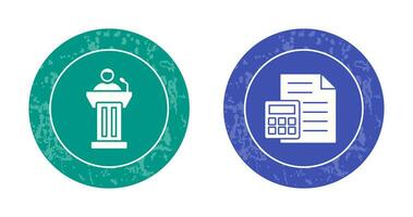 Podium and CalculatorSnack and Money Icon vector