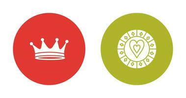 king crown and heart chip Icon vector