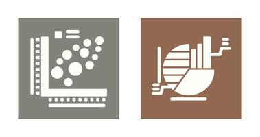 Plot and Pie Chart Icon vector