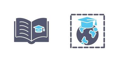 Open Book and Earth Icon vector