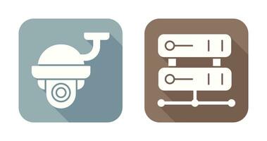 Security Camera and Server Icon vector