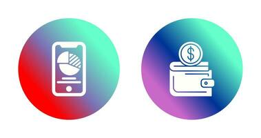 Pie Chart and Wallet Icon vector