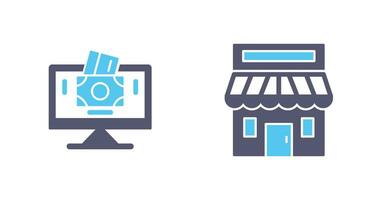 Payment Option and Retail Place Icon vector