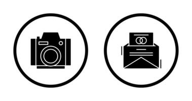 Photo Camera and Invitation Card Icon vector