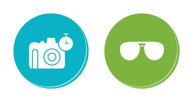 glasses and timer on camera Icon vector